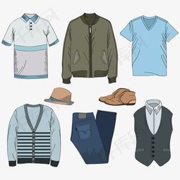 8款男士服装与鞋帽矢量素材免费下载 - 高清PSD装饰图案 | 千库网编号4334593
